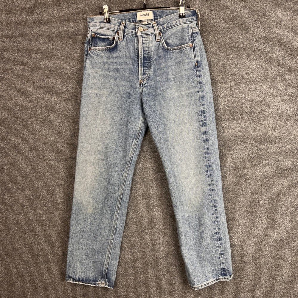 AGOLDE WYMAN Denim Jeans Women's Light Wash Casual‎ Straight Leg Button Fly 24